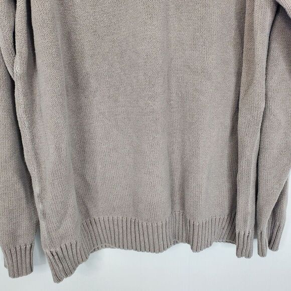 Tommy Bahama Mens Sweater Thick Heavy Cotton Beige Shallow V Neck Dad Grunge XXL - Picture 3 of 10